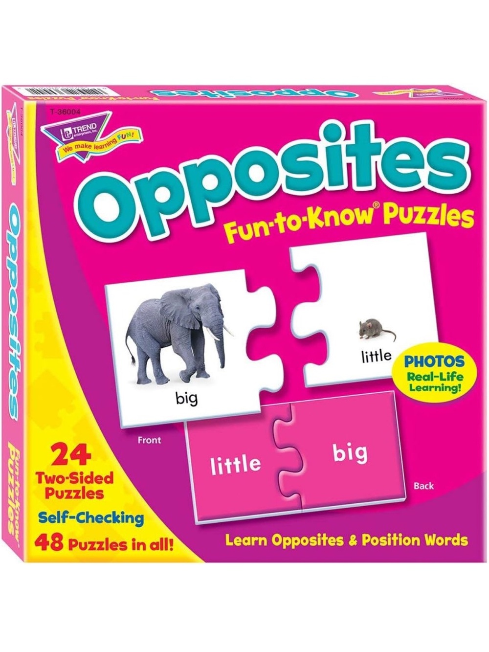 TREND enterprises, Inc. Opposites Puzzle Set, Multicolor, 3 x 6 in, Ages 3